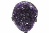 Amethyst Geode With Metal Stand - Uruguay #306944-1